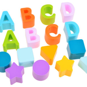 Mokomasis rinkinys „Bucket blocks letters“ RŪŠIUOKLIS 16 vnt. ZA3803 - Image 3