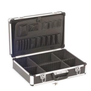 Lagaminas 455x330x152mm plastikinis aliuminiais kraštais su užraktu