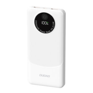 Išorinė baterija (powerbank) Dudao K12 10000mAh PD22.5W USB-A, USB-C - balta
