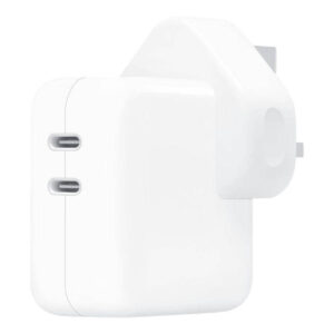 Originalus maitinimo adapteris 2x USB-C – MacBook įkroviklis – Jungtinė Karalystė – 35W – Baltas