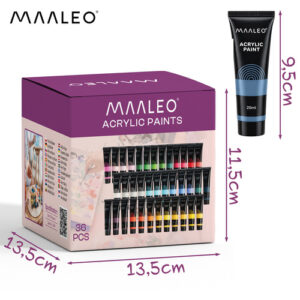 Akriliniai dažai 20 ml - 36 vnt. Maaleo - Image 3