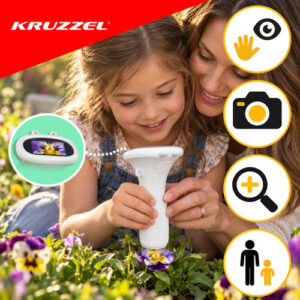 Kruzzel 1000x baltas edukacinis mikroskopas - Image 4
