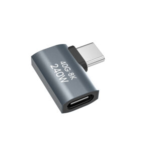 Wozinsky WPKB-01 USB-C – USB-C 40Gb/s 240W 8K OTG šoninis kampinis adapteris – pilkas - Image 2