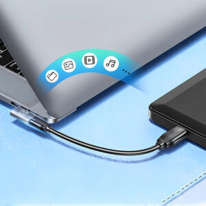 Wozinsky WPKB-01 USB-C – USB-C 40Gb/s 240W 8K OTG šoninis kampinis adapteris – pilkas - Image 5