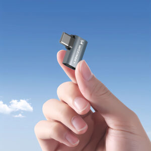 Wozinsky WPKB-01 USB-C – USB-C 40Gb/s 240W 8K OTG šoninis kampinis adapteris – pilkas - Image 6