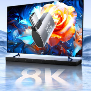 Wozinsky WPKB-01 USB-C – USB-C 40Gb/s 240W 8K OTG šoninis kampinis adapteris – pilkas - Image 8