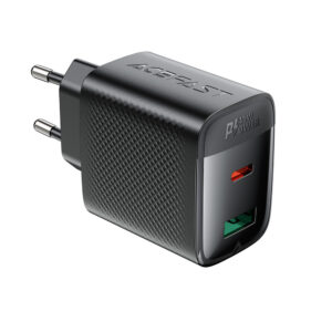 Acefast A106 GaN PD 45W USB-C USB-A sieninis įkroviklis – juodas - Image 2