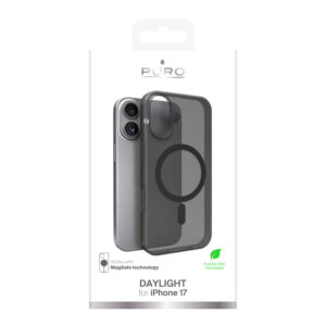 Puro Daylight Magsafe suderinamas silikoninis dėklas, skirtas iPhone 17 – pusiau skaidrus juodas - Image 2