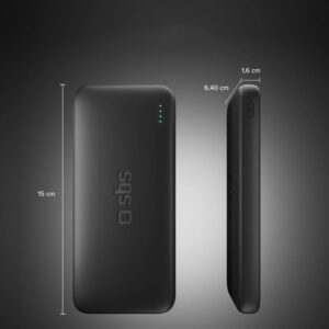 SBS Infinity išorinė baterija 10000mAh 10W LiFePo₄ USB-A USB-C – Juoda - Image 8