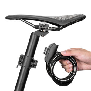 Wozinsky WPB-01R nešiojama dviračio spyna su apsaugos nuo vagystės trosu ir 2 raktais elektriniams dviračiams bei motociklams – juoda - Image 7