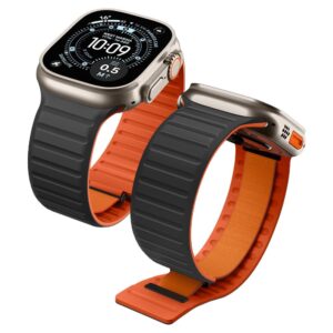 Spigen ATHLEX AIR M APPLE WATCH 8 / 9 / 10 / 11 / SE / ULTRA (44 / 45 / 46 / 49 MM) AKTYVI JUODA/ORANŽINĖ