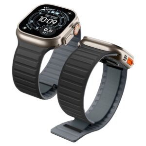 Spigen ATHLEX AIR M APPLE WATCH 8 / 9 / 10 / 11 / SE / ULTRA (44 / 45 / 46 / 49 MM) AKTYVI JUODA/PILKA