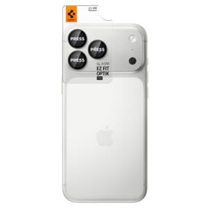 FOTOAPARATO APSAUGA Spigen OPTIK PRO GLAS.TR EZ FIT CAMERA PROTECTOR 2-PACK IPHONE 18 PRO / 18 PRO MAX TAMSIAI PILKA - Image 2