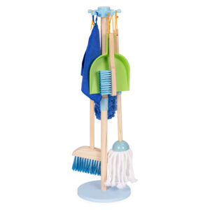 Medinis valymo rinkinys vaikams: šluota, šluostė ir semtuvėlis, 7 dalys ECOTOYS - Image 2