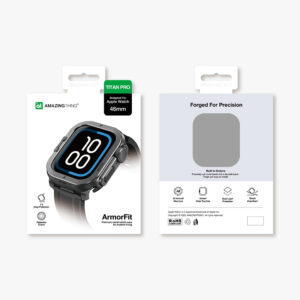 AmazingThing Titan Pro metalinis dėklas Apple Watch 11 46mm aliuminis – juodas - Image 6