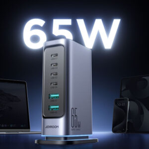 Joyroom JR-TCM02 GaN 65W įkroviklis įkrovimo stotelė 4xUSB-C 2xUSB-A UK kištukas - pilkas - Image 7