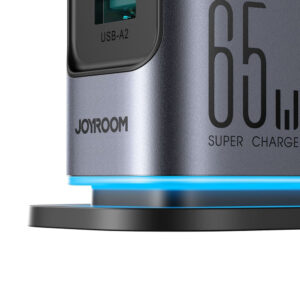 Joyroom JR-TCM02 GaN 65W įkroviklis įkrovimo stotelė 4xUSB-C 2xUSB-A UK kištukas - pilkas - Image 4