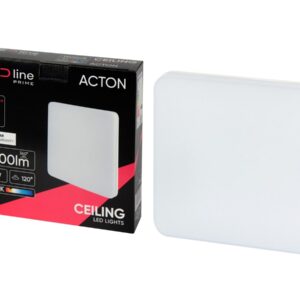 LED šviestuvas, paviršinis, ACTON 18W 1900lm 3000K IP54 kvadratinis su judesio jutikliu