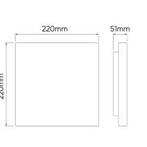 LED šviestuvas, paviršinis, ACTON 18W 2000lm 4000K IP54 kvadratinis
