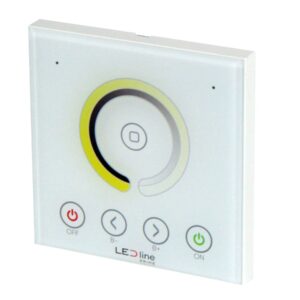 LED valdiklio pultas, montuojamas sienoje, su ratuku, DIM/CCT, RF 2,4GHz, TUYA, VARIANTE, LED line PRIME
