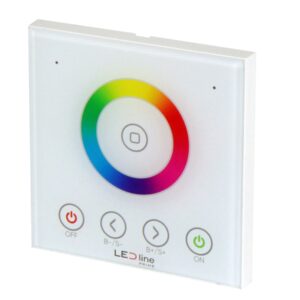 LED valdiklio pultas, montuojamas sienoje, su spalvų ratu, RGB, RF 2,4GHz, TUYA, VARIANTE, LED line PRIME