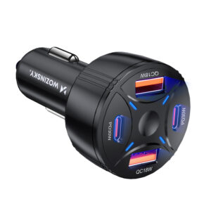 Wozinsky WLS-04 60W automobilinis įkroviklis 2xUSB-C 2xUSB-A - Juodas