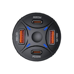 Wozinsky WLS-04 60W automobilinis įkroviklis 2xUSB-C 2xUSB-A - Juodas - Image 3