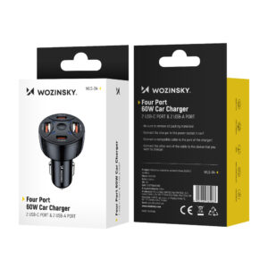 Wozinsky WLS-04 60W automobilinis įkroviklis 2xUSB-C 2xUSB-A - Juodas - Image 4