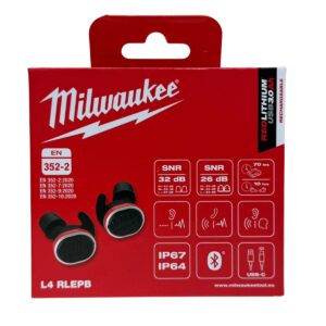MILWAUKEE L4RLEPB-301 AUSŲ KIŠTUKAI SU BLUETOOTH, ĮKRAUNAMI PER USB