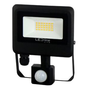 Lauko šviestuvas su judesio davikliu LED 20W neutraliai balta 230Vac, 2000lm, IP65, juodas, PHOTON, LED LINE