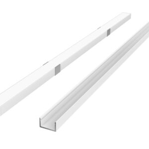 LED profilio komplektas, 2m, paviršinis, baltas, su baltu dangteliu, laikikliais ir aklėmis