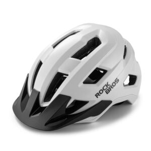 Rockbros LK-67 vaikiškas dviračio šalmas su nuimamu skydeliu 54–58 cm – baltas