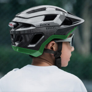 Rockbros LK-67 vaikiškas dviračio šalmas su nuimamu skydeliu 54–58 cm – pilkas - Image 5