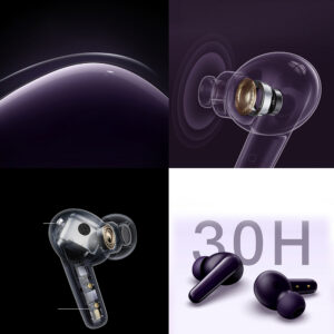 QCY T13X įstatomos į ausis ausinės su ENC IPX5 Bluetooth 5.3 – Violetinės - Image 8