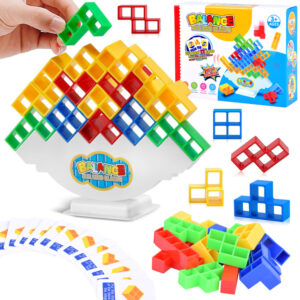 Konstrukcinės kaladėlės balansavimo bokštas Tetris 3D arkadinis žaidimas ZA4967
