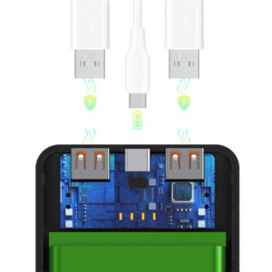 Išorinė baterija Wozinsky Wpower WPBBK-3 10000 mAh 10W 2x USB-A 2A - balta - Image 8