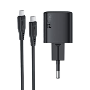 Acefast A118 30W GaN USB-C sieninis įkroviklis su USB-C – USB-C laidu 1.2m – Juodas - Image 4