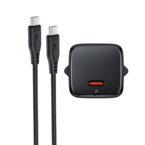 Acefast A118 30W GaN USB-C sieninis įkroviklis su USB-C – USB-C laidu 1.2m – Juodas - Image 7