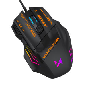 Wozinsky WMGK-1179W laidinė optinė žaidimų pelė 7200 DPI su apšvietimu - juoda - Image 2