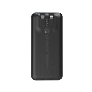 Wozinsky WFC-15B 20000mAh 22.5W PD20W išorinė baterija su integruotais Lightning ir USB-C laidais – Juoda - Image 4
