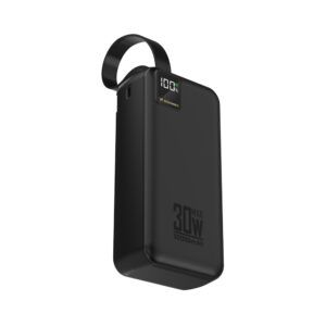 Wozinsky W8-W 30000 mAh 30W išorinė baterija (powerbank) 2x USB-A ir USB-C su žibintuvėliu – Juoda - Image 3