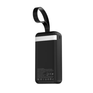 Wozinsky W8-W 30000 mAh 30W išorinė baterija (powerbank) 2x USB-A ir USB-C su žibintuvėliu – Juoda - Image 4