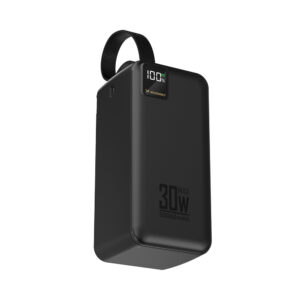 Išorinė baterija Wozinsky W8-B 50000mAh 30W 2xUSB-A ir 2xUSB-C bei USB micro su žibintuvėliu - juoda - Image 3