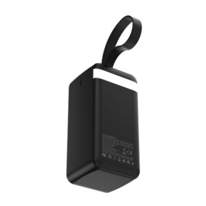 Išorinė baterija Wozinsky W8-B 50000mAh 30W 2xUSB-A ir 2xUSB-C bei USB micro su žibintuvėliu - juoda - Image 4
