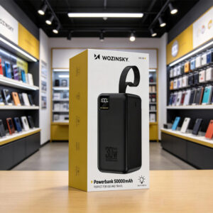 Išorinė baterija Wozinsky W8-B 50000mAh 30W 2xUSB-A ir 2xUSB-C bei USB micro su žibintuvėliu - juoda - Image 7