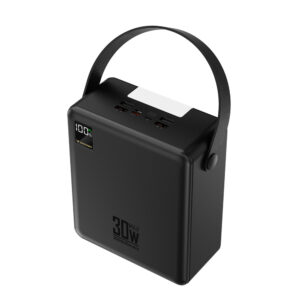 Wozinsky W8-B 100000mAh 30W išorinė baterija 2xUSB-A ir 2xUSB-C su žibintuvėliu - Juoda