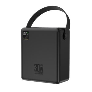 Wozinsky W8-B 100000mAh 30W išorinė baterija 2xUSB-A ir 2xUSB-C su žibintuvėliu - Juoda - Image 2