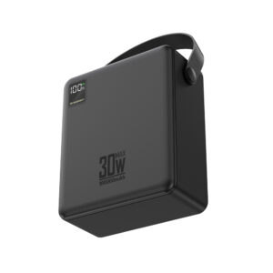 Wozinsky W8-B 100000mAh 30W išorinė baterija 2xUSB-A ir 2xUSB-C su žibintuvėliu - Juoda - Image 3