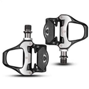 Rockbros LP-RD2BK Shimano SPD-SL plento dviračio pedalai su geltonais fiksatoriais – juodi ir sidabriniai - Image 2