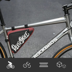 Rockbros G002 Flash Journey trikampis rėmo krepšys dviračiui 1.4L – Raudonas - Image 5